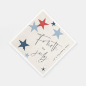 Red and Blue Stars American 4. Juli Party Serviette (Ecke)