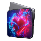 Red and Blue Valentine Heart on an Electronics Bag Laptopschutzhülle (Vorderseite Links)