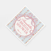 Red and Blue Vintage Fancy Floral Bridal Shower Serviette (Ecke)