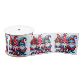 Red and Blue Watercolor Holiday Gnomes Weihnachten Satinband