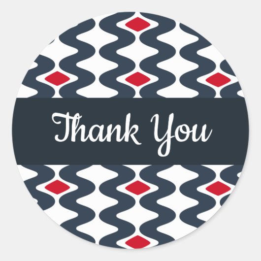Red and Blue Wavy Vielen Dank, dass Sie Sticker (Vorderseite)