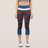 RED AND Blue Zickzack High Waisted Capris (Vorderseite)
