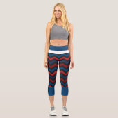 RED AND Blue Zickzack High Waisted Capris (Vorderseite)