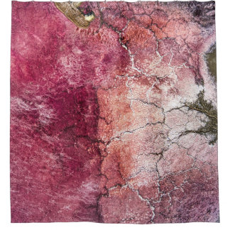 Red and brown abstract painting duschvorhang
