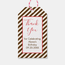 Red and Brown Stripe Vielen Dank für Ihre Geschenk