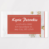 Red and Christmas Background Address Label Etiketten (Design 1)