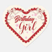 Red and Cream Coquette Cookies Label Sticker (Vorderseite)