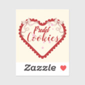 Red and Cream Custom-Cut Vinyl Sticker Design (Blatt)