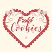 Red and Cream Custom-Cut Vinyl Sticker Design (Vorderseite)