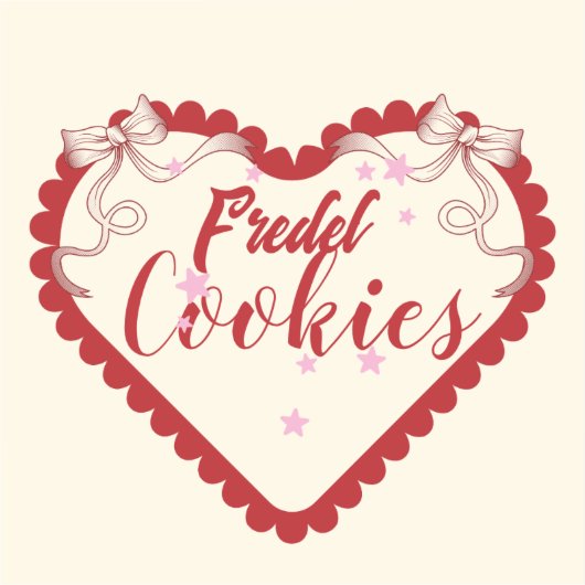 Red and Cream Custom-Cut Vinyl Sticker Design (Vorderseite)