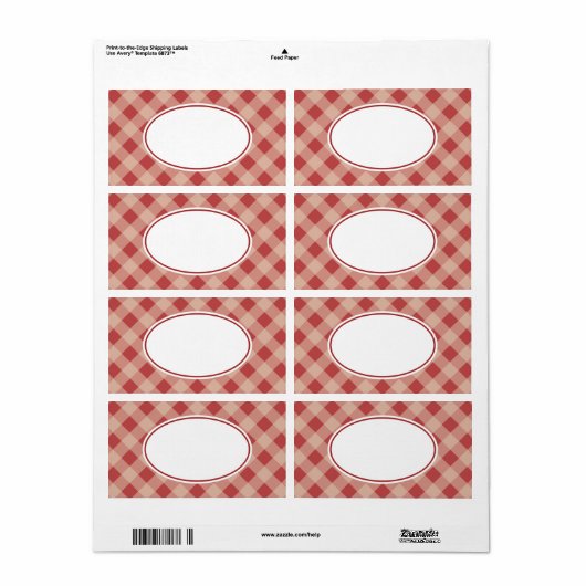 Red and Cream Gingham Labels (Vorne)