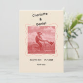 Red and Cream Moderne Minimalistisch Fun Retro Hoc Einladung (Stehend Vorderseite)