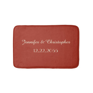 Red and Cream, Names, Wedding or Anniversary Plush Badematte
