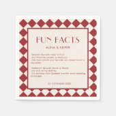 Red and Cream Retro Bold Fun Fakten Hochzeit Serviette (Vorderseite)