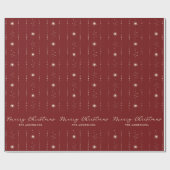 Red and Cream Stars frohe Weihnachten Geschenkpapier (Flach)