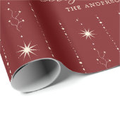 Red and Cream Stars frohe Weihnachten Geschenkpapier (Rolleneckpunkt)