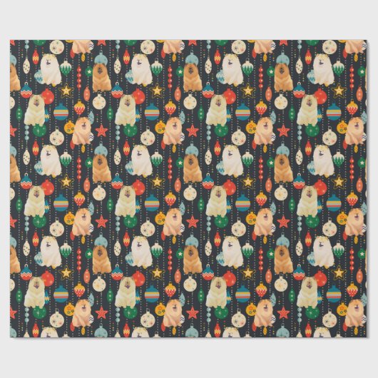 Red and Creme Chow dogs Wrapping Paper Geschenkpapier (Flach)