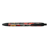 Red and Creme Dark Floral Personalizable Pen Kugelschreiber (Rückseite)