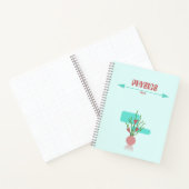 Red and cyan geometric floral Notebook Notizblock (Innenseite)