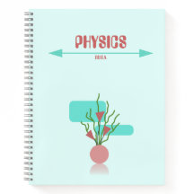 Red and cyan geometric floral Notebook