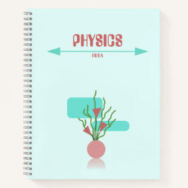 Red and cyan geometric floral Notebook Notizblock