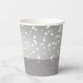 Red and Elegant Silver Christmas Ornaments Pappbecher (Rückseite)