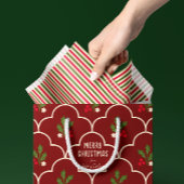 Red and Forest Green Stripes Seidenpapier