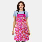 Red and Fuchsia Hearts Schürze (Getragen)