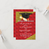 Red and Gold Abschluss Card Karte (Vorderseite/Rückseite Beispiel)