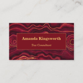 Red and Gold Agate Beruflich personalisiert Visitenkarte