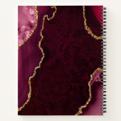 Red and Gold Agate Birthday Gästebuch Notizblock (Rückseite)