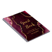 Red and Gold Agate Birthday Gästebuch Notizblock (Rechte Seite)