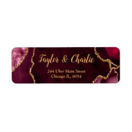 Red and Gold Agate Marble Wedding