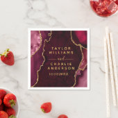 Red and Gold Agate Marble Wedding Serviette (Beispiel)