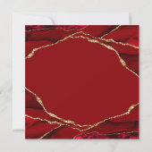 Red and Gold Agate Save the Date Card Einladung (Rückseite)
