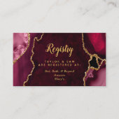 Red and Gold Agate Wedding Registry Begleitkarte (Vorderseite)