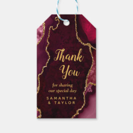 Red and Gold Agate Wedding Vielen Dank Geschenkanhänger