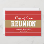 Red and Gold Any Year School Reunion Invitation Einladung (Vorderseite)