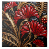 Red and Gold Art Deco Fliese (Vorderseite)