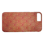 Red and Gold Art Nouveau Damask Case-Mate iPhone Hülle (Rückseite (Horizontal))