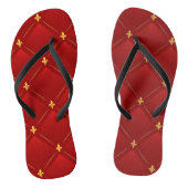 Red and Gold Art Nouveau Pattern Badesandalen (Fußbett)