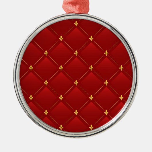 Red and gold art nouveau pattern ornament aus metall (Vorne)