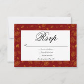 Red and Gold Blätter RSVP Card (Vorderseite)