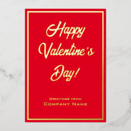 Red and Gold Business Valentine Foil Card Folieneinladung