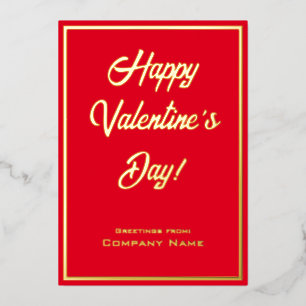 Red and Gold Business Valentine Foil Card Folieneinladung
