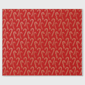 Red and Gold Candy Canes Weihnachtswrapping Paper Geschenkpapier (Flach)