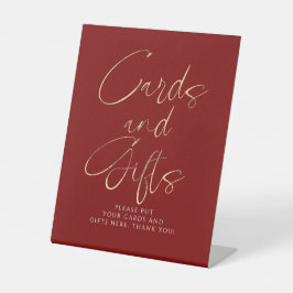 Red and Gold Cards and Gifts Bridal Shower Sockelschild