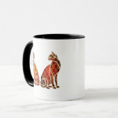 Red and Gold Cat Couple Tasse (Vorderseite Links)