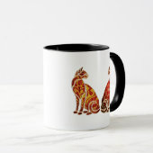 Red and Gold Cat Couple Tasse (VorderseiteRechts)