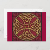 Red and Gold Celtic Knot Postkarte (Vorne/Hinten)